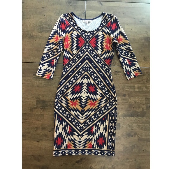 Tribal-colored Dress. Size Medium. - Picture 1 of 3